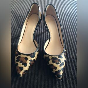 J. Crew Calf Hair Leopard Print Ladies Heels Size 6